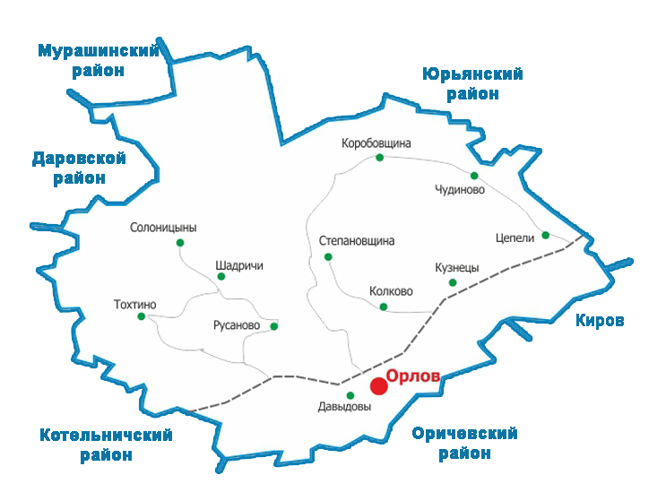 Орловский район, карта Орловский район, карта