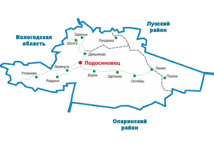Подосиновский район, карта Подосиновский район, карта